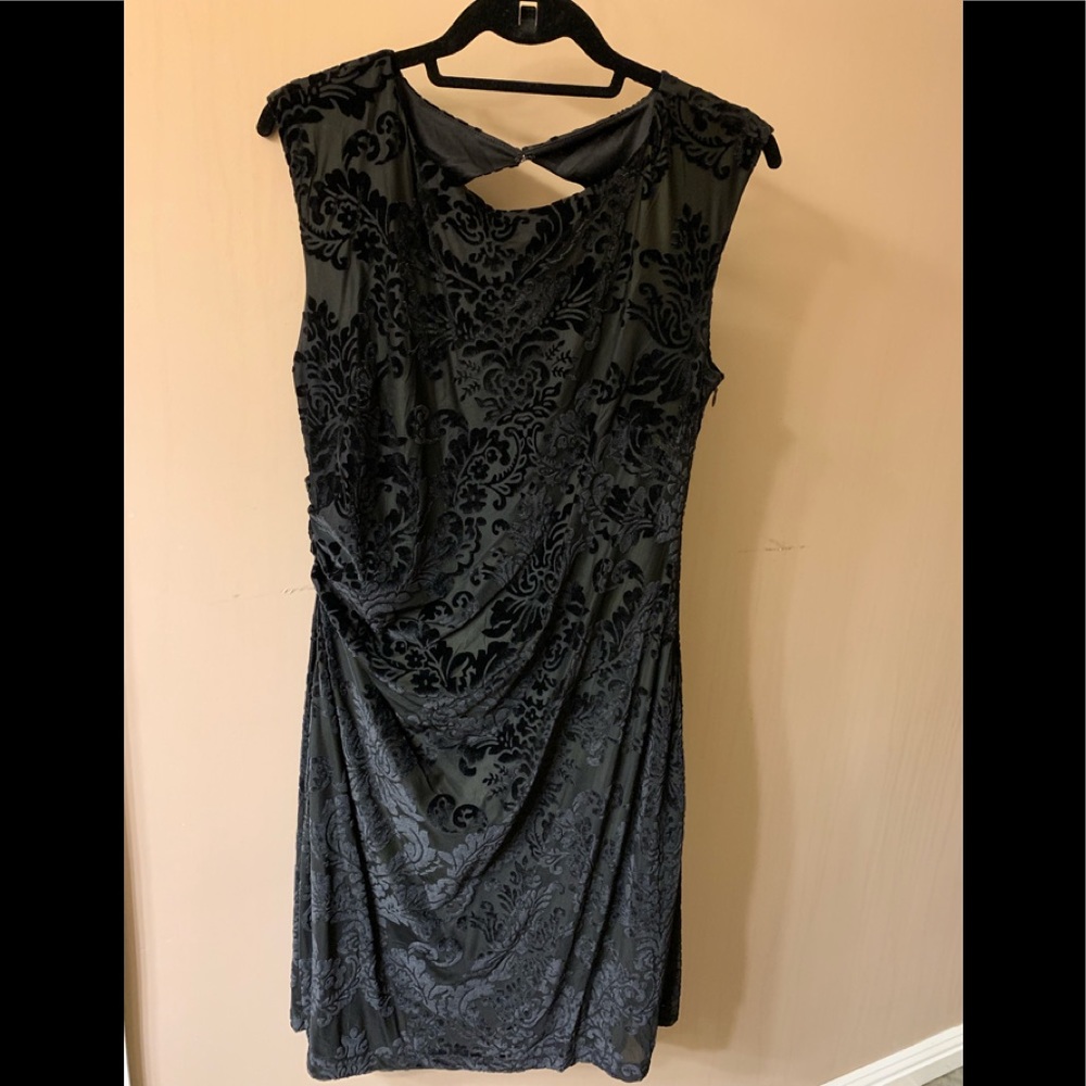 Black cocktail dress, open back